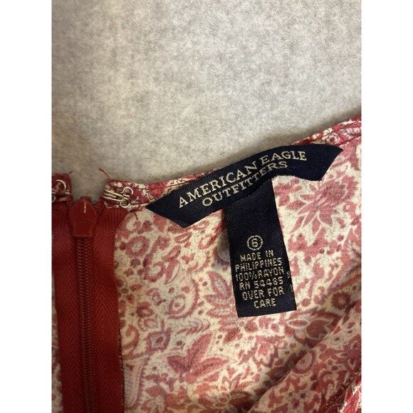 VTG American Eagle Sz 6 Dress Paisley Pink Boho Y2k 90s Mini Date Night Summer - Picture 4 of 11